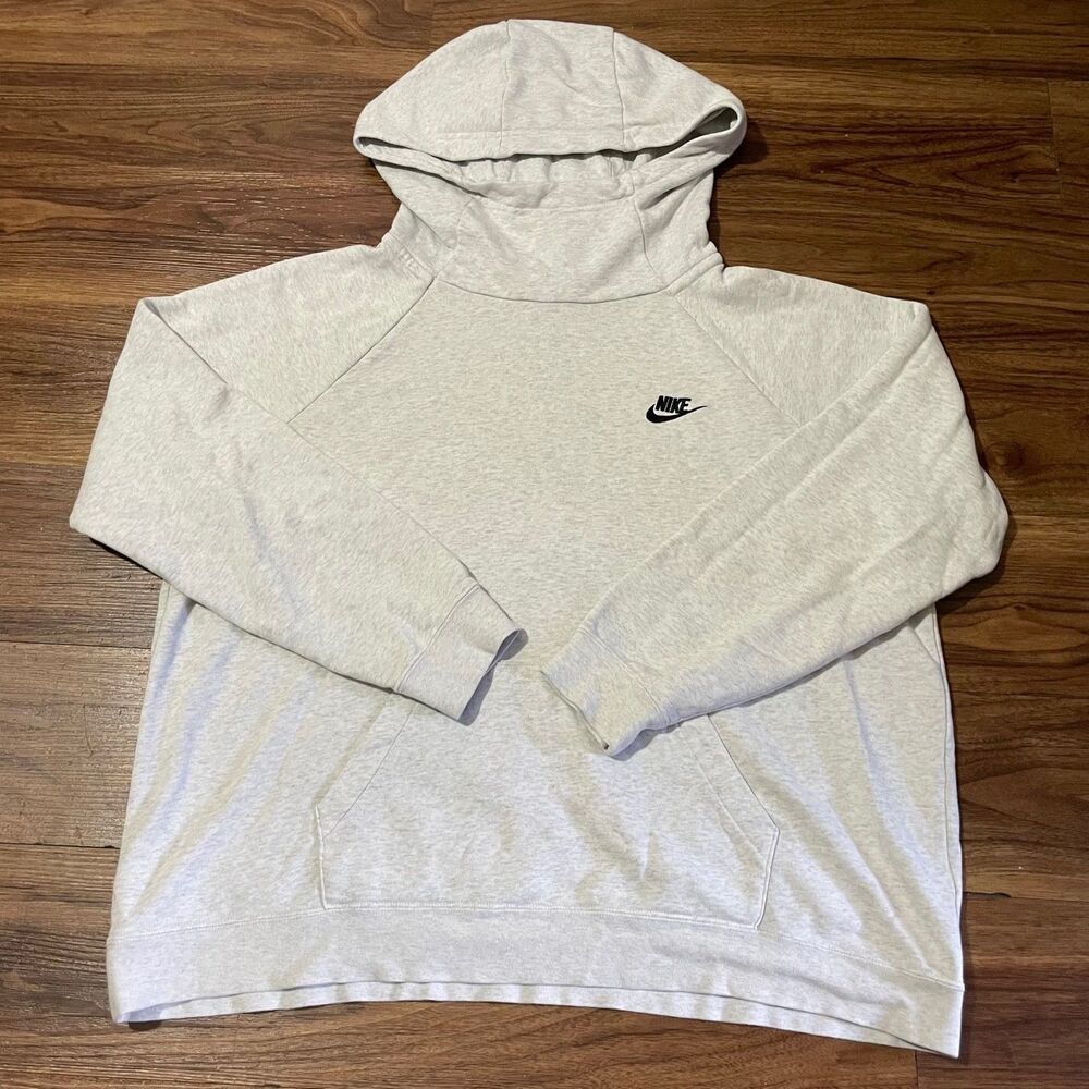 Nike Hoodie Gray Fleece Funnel Neck Long Sleeve Sweater Women's Size XL